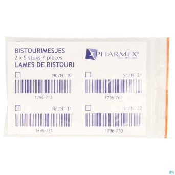 Bistouris s.m lames n/st n11    10