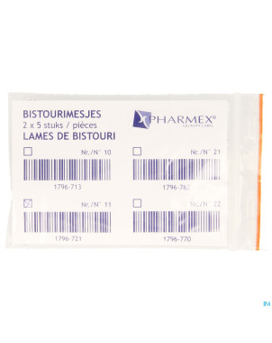 Bistouris s.m lames n/st n11    10