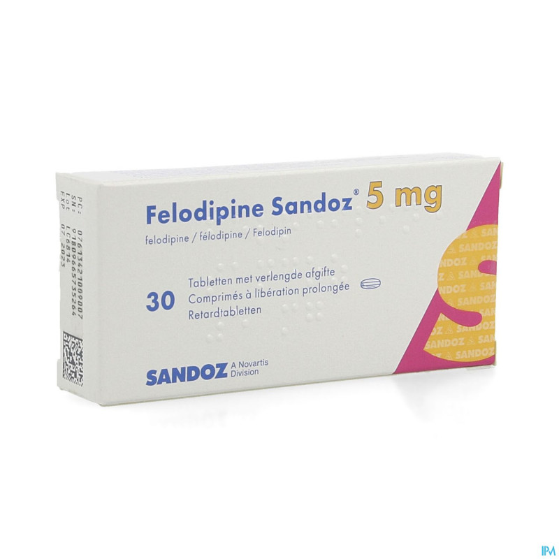 Felodipine sandoz  5 mg comp ret 30