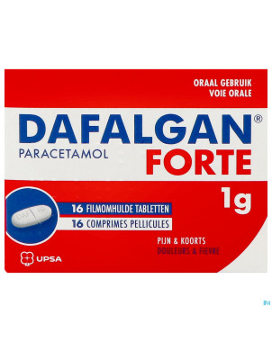 Dafalgan forte sec 1g tabl 16