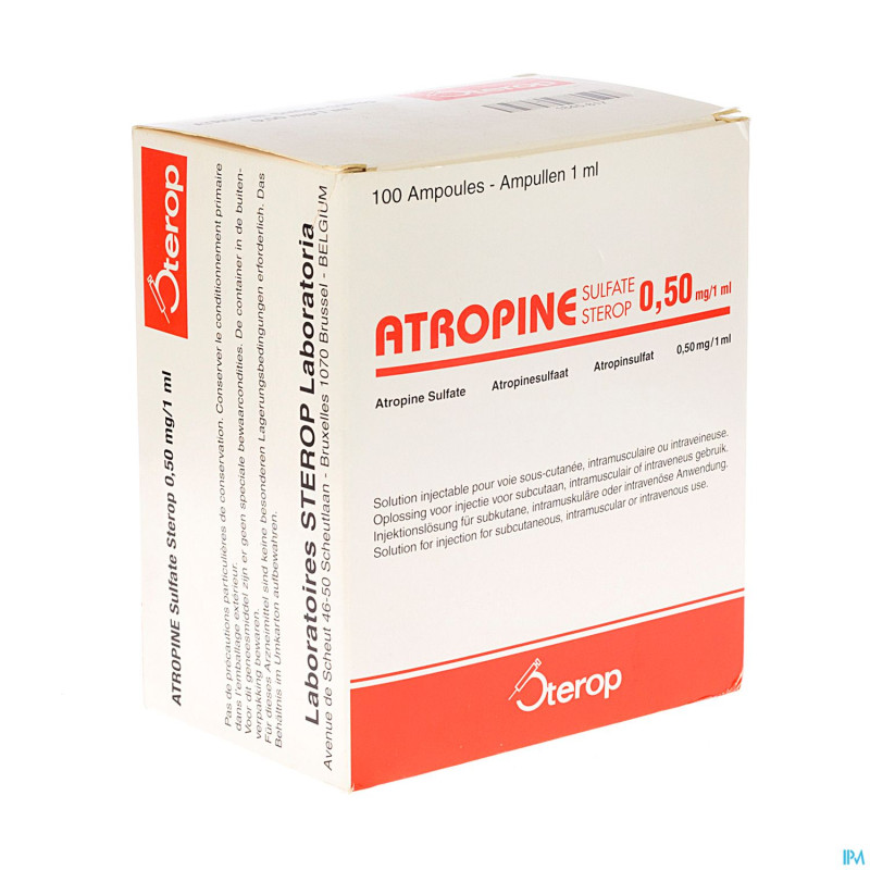 Atropine sulf sterop amp 100 x 0,50mg/1ml