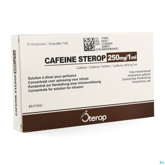 Cafeine+benz na amp 100 x 250mg/1ml
