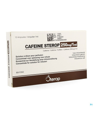 Cafeine+benz na amp 100 x 250mg/1ml