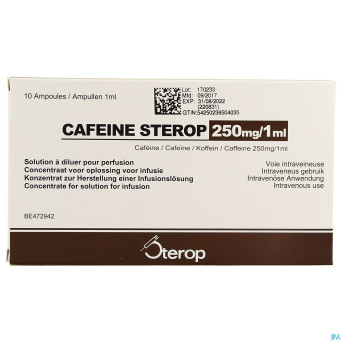 Cafeine+benz na amp 100 x 250mg/1ml