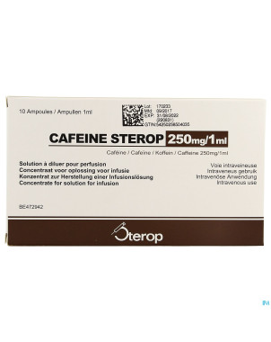 Cafeine+benz na amp 100 x 250mg/1ml