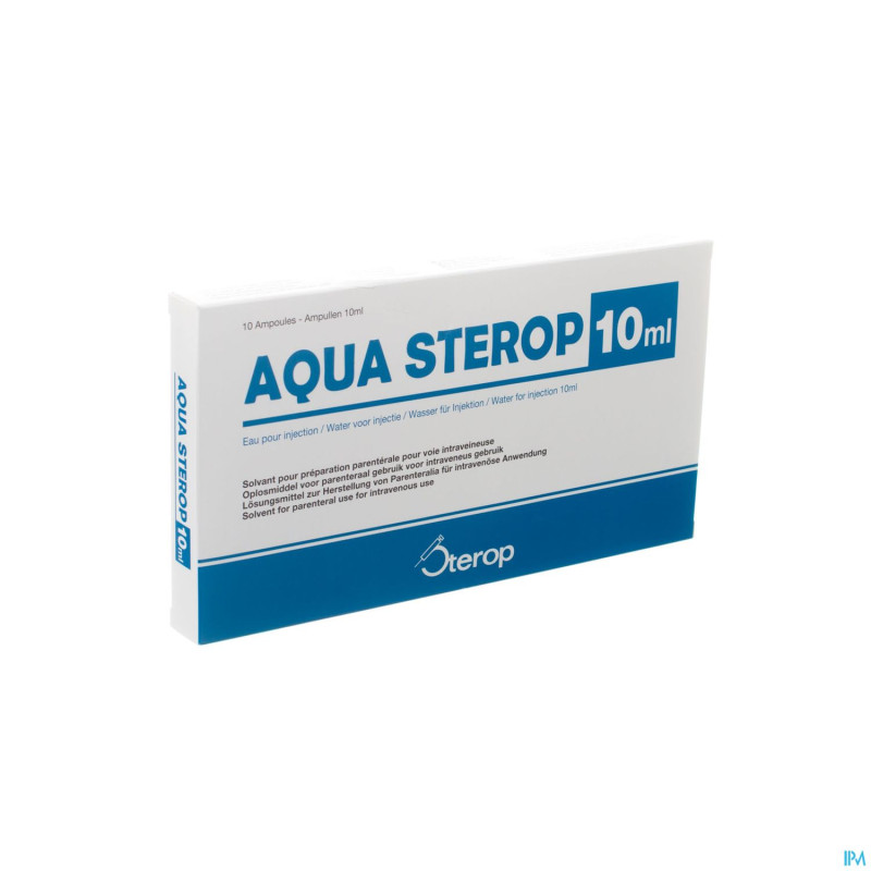 Aqua sterop pour inj solvens amp  10 x 10ml