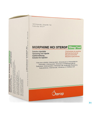 Morphine hcl amp 100 x 30mg/1ml