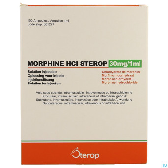 Morphine hcl amp 100 x 30mg/1ml