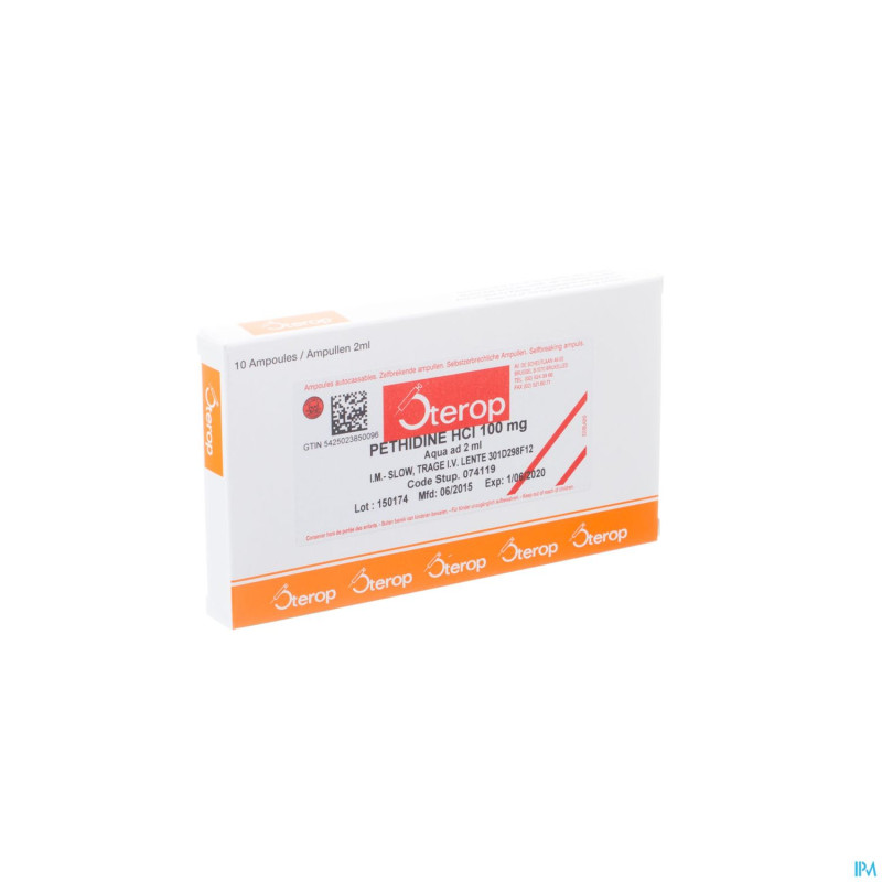 Pethidine im/iv amp  10 x 100mg/2ml