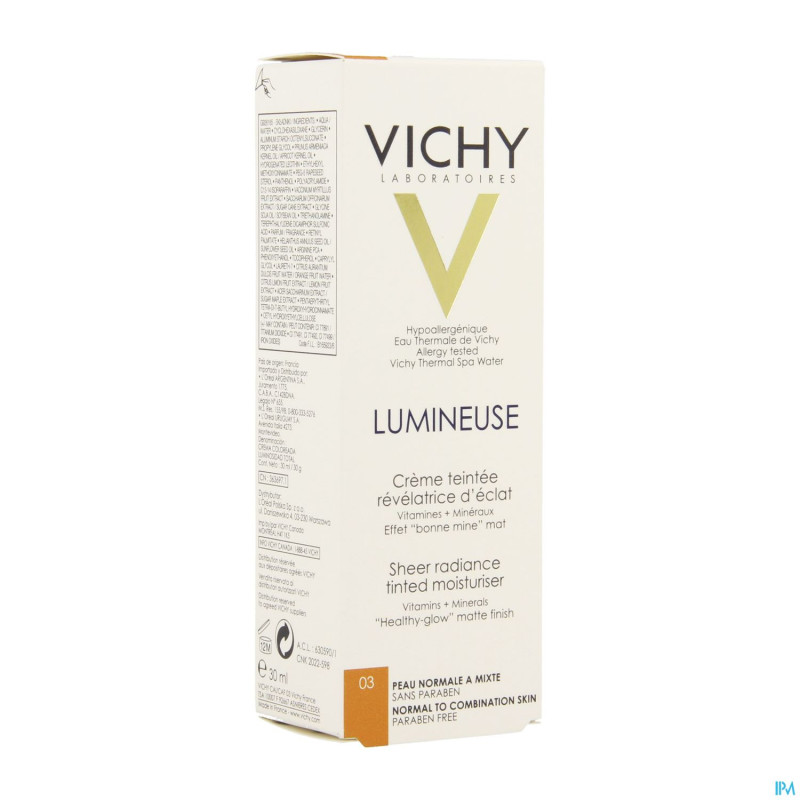 Vichy fdt lumineuse pn/pm dore 30ml