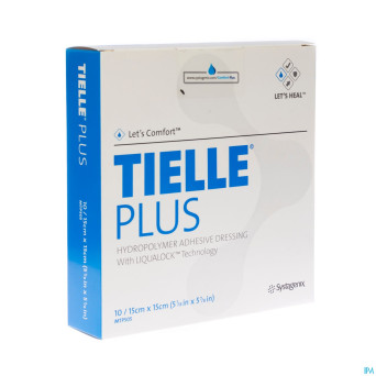 Tielle plus pans ster hydrocel.15x15cm 10 mtp505