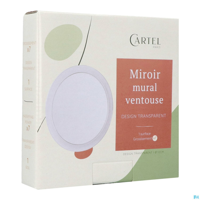 Cartel miroir mural 12cm transparent    m44t12