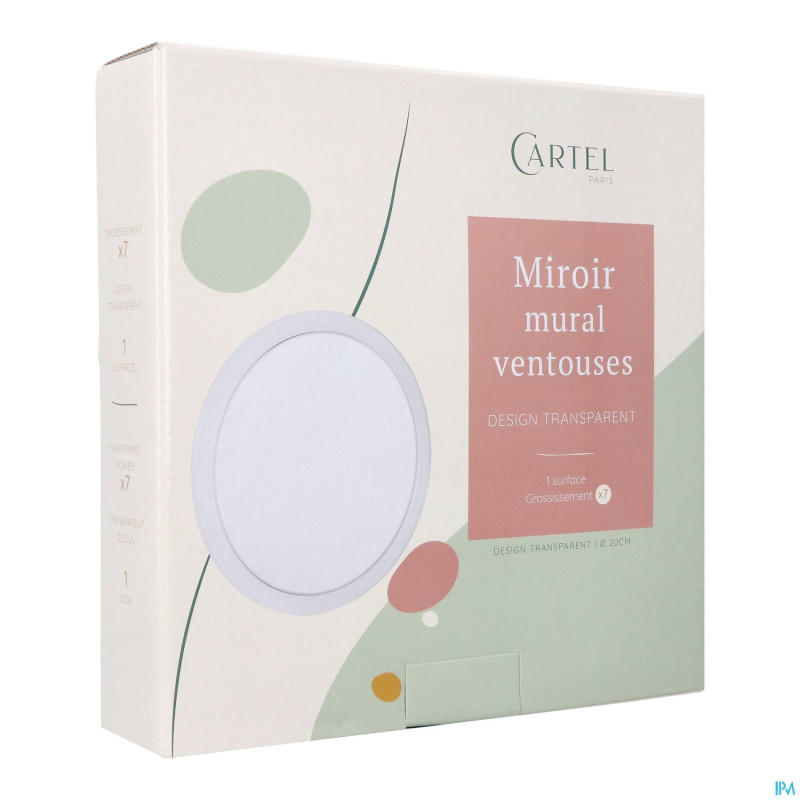Cartel miroir mural 20cm transparent    m45t20
