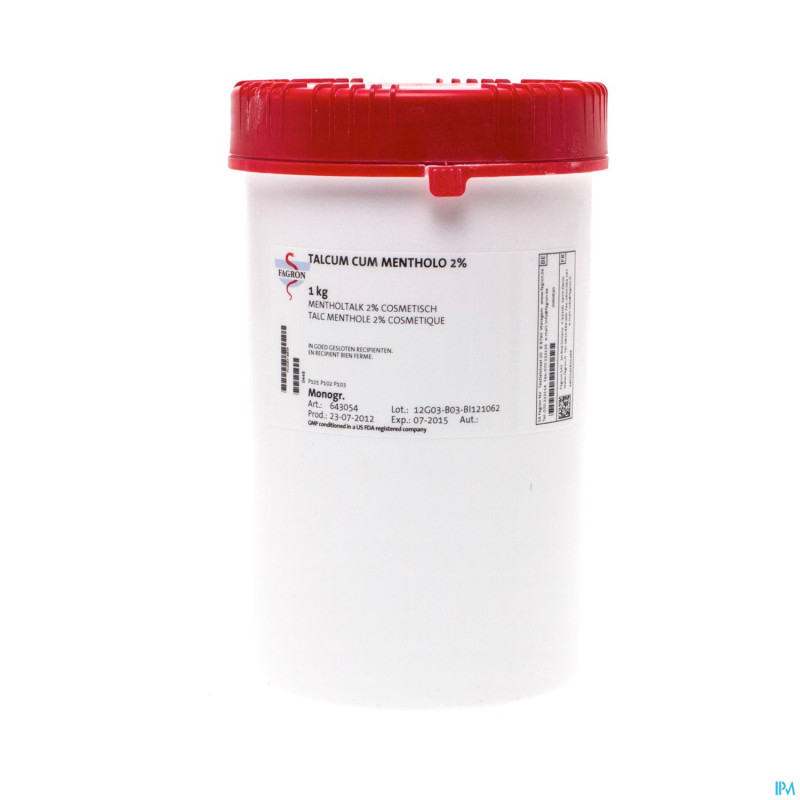 Talc menthole pdr 2%    1kg fag