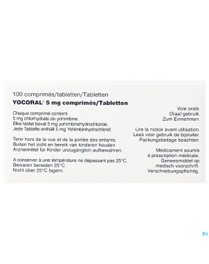 Yocoral 5 mg glenwood tabl  50