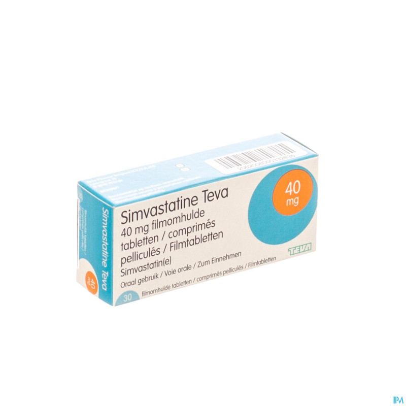 Simvastatine 40 mg teva comp enrob  30 x 40 mg