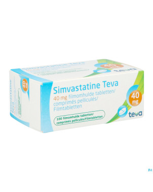 Simvastatine 40 mg teva comp enrob 100 x 40 mg