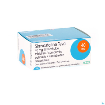 Simvastatine 40 mg teva comp enrob 100 x 40 mg