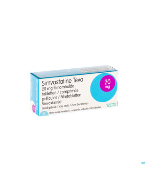 Simvastatine 20 mg teva comp enrob  30 x 20 mg