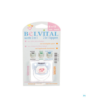 Belvital sucette silic + testeur temperature 6-12m