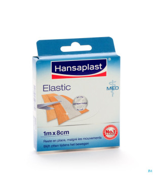 Hansaplast med elastic pansement    1mx8cm 47752