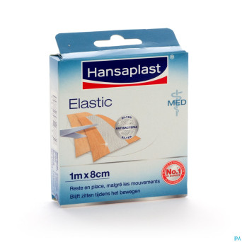 Hansaplast med elastic pansement    1mx8cm 47752