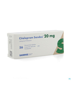 Citalopram sandoz 20 mg tabl 56 x 20 mg new sandoz