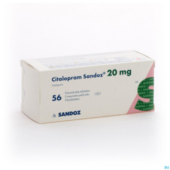 Citalopram sandoz 20 mg tabl 56 x 20 mg new sandoz