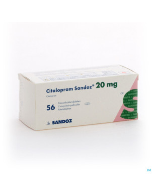 Citalopram sandoz 20 mg tabl 56 x 20 mg new sandoz