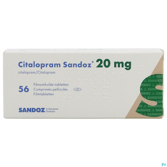Citalopram sandoz 20 mg tabl 56 x 20 mg new sandoz