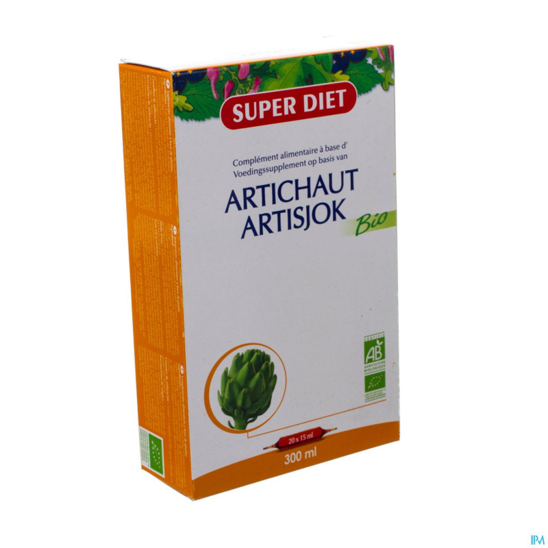 Superdiet artichaut bio digestif    amp 20x15ml