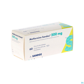 Metformine sandoz  500 mg comp  60 x 500 mg