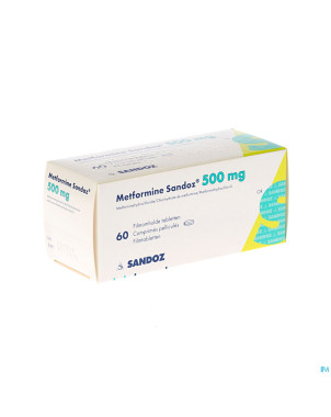 Metformine sandoz  500 mg comp  60 x 500 mg