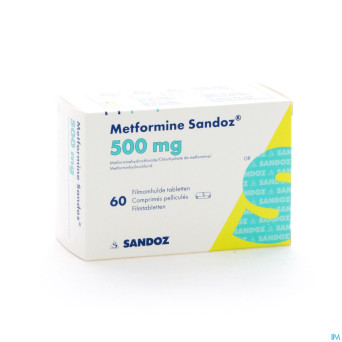 Metformine sandoz  500 mg comp  60 x 500 mg