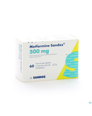 Metformine sandoz  500 mg comp  60 x 500 mg