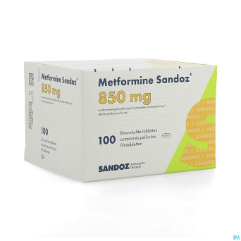 Metformine sandoz  850 mg comp 100 x 850 mg
