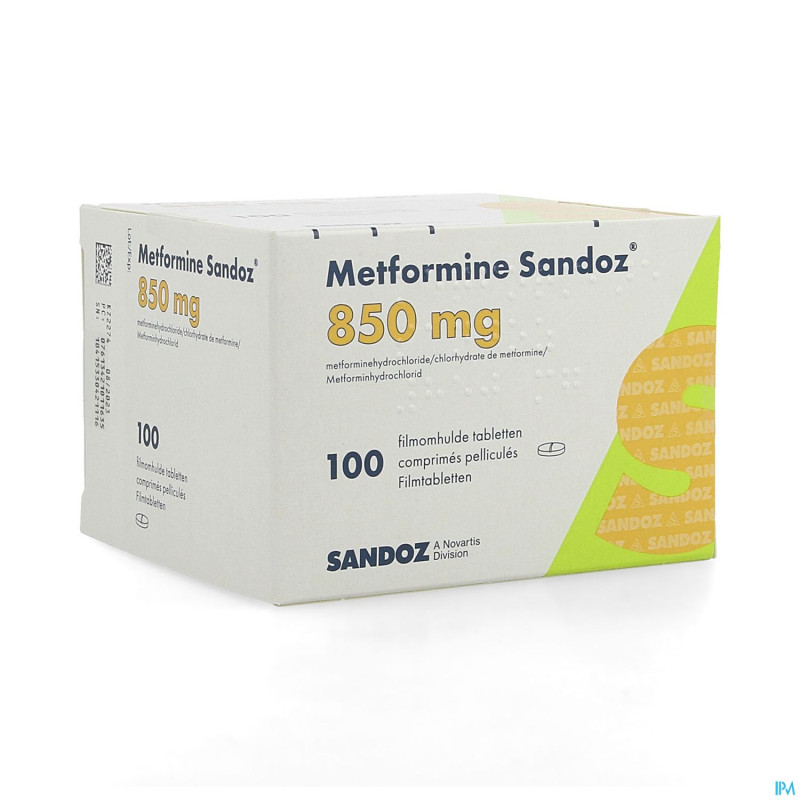 Metformine sandoz  850 mg comp 100 x 850 mg