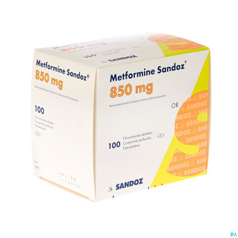 Metformine sandoz  850 mg comp 100 x 850 mg