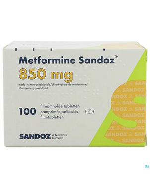 Metformine sandoz  850 mg comp 100 x 850 mg