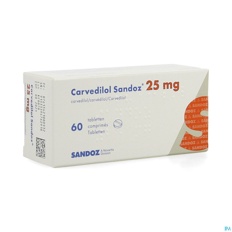 Carvedilol sandoz 25 mg comp 60