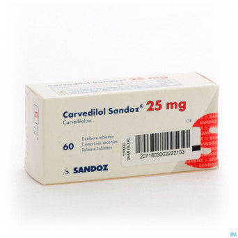 Carvedilol sandoz 25 mg comp 60