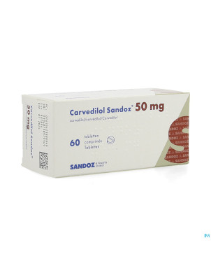 Carvedilol sandoz comp 60 x 50 mg