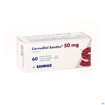 Carvedilol sandoz comp 60 x 50 mg