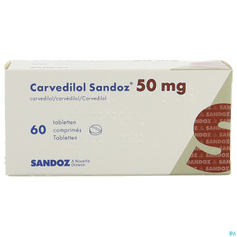 Carvedilol sandoz comp 60 x 50 mg