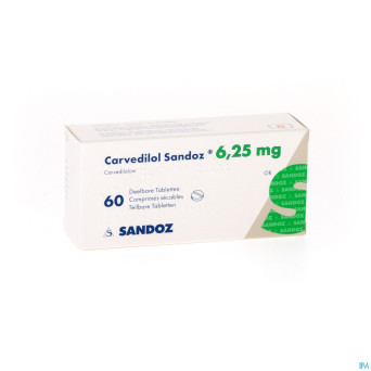 Carvedilol sandoz  6,25 mg comp 60