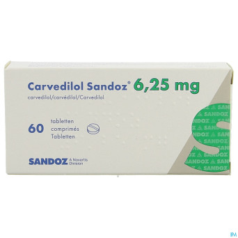 Carvedilol sandoz  6,25 mg comp 60