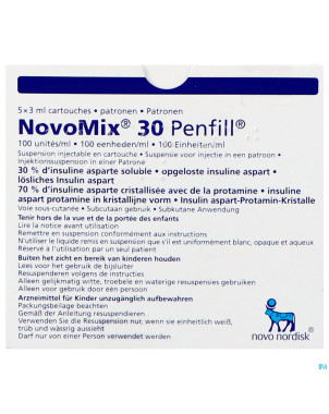 Novomix 30 penfill 5 x 3 ml 100 u/ml