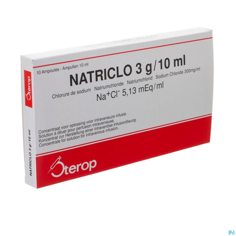Natriclo amp inj  10 x 3 g/10 ml