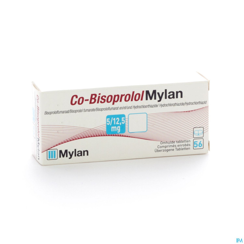 Co bisoprolol viatris 5mg/12,5mg drag 56