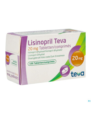 Lisinopril teva tabl 100 x 20 mg